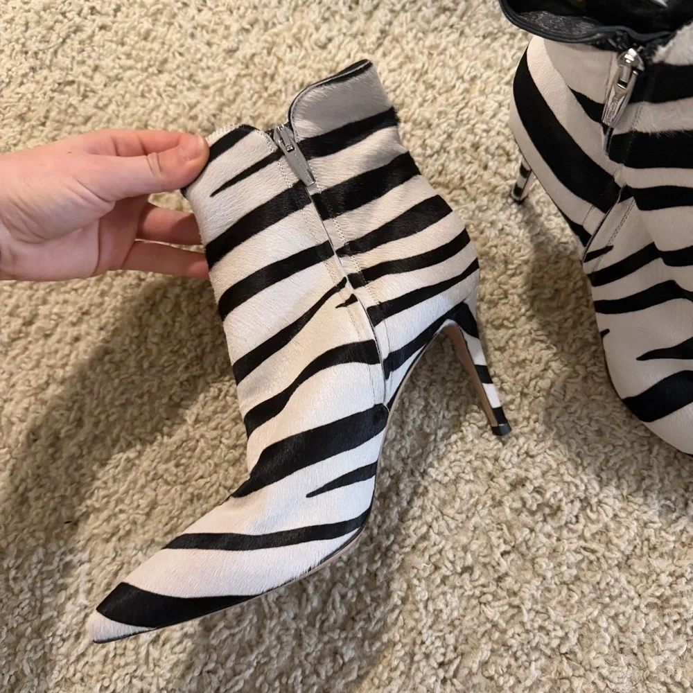 Gianvito Rossi zebra boots NWOT